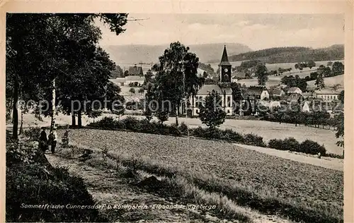 AK / Ansichtskarte Cunnersdorf Hohnstein Ortsansicht mit Kirche Kat. Hohnstein