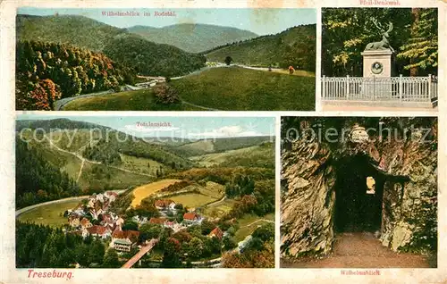 AK / Ansichtskarte Treseburg Harz Wilhelmsblick Bodetal Pfeils Denkmal Kat. Treseburg