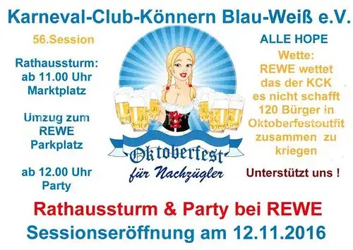 AK / Ansichtskarte Koennern Karneval Club Blau Weiss Kat. Koennern