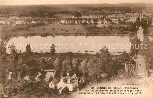 AK / Ansichtskarte Gennes Maine et Loire Pris du chlocher de St Eusebe vers les Ponts Kat. Gennes