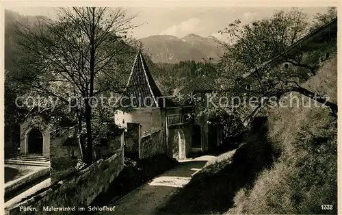 AK / Ansichtskarte Fuessen Allgaeu Malerwinkel im Schlosshof Kat. Fuessen