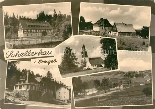 AK / Ansichtskarte Schellerhau Ferienheime Gaststaette Richtkrone Kirche Landschaftspanorama Kat. Altenberg