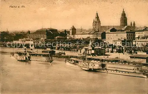 AK / Ansichtskarte Mainz Rhein Rheinpartie