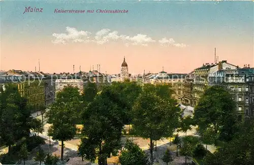 AK / Ansichtskarte Mainz Rhein Kaiserstrasse mit Christuskirche