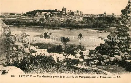 AK / Ansichtskarte Avignon Vaucluse Vue prise de la Breche de Pamparigousot a Villeneuve Kat. Avignon