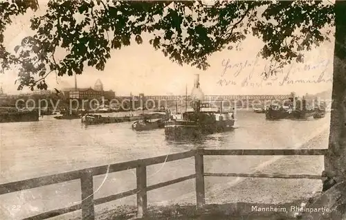 AK / Ansichtskarte Mannheim Rheinpartie Binnenschifffahrt Trinks Postkarte Kat. Mannheim