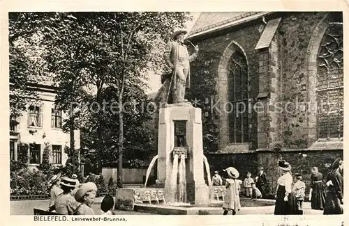 AK / Ansichtskarte Bielefeld Leineweber Brunnen Denkmal Statue Kat. Bielefeld