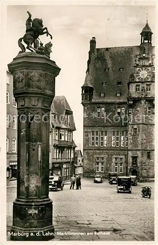 AK / Ansichtskarte Marburg Lahn Marktbrunnen am Rathaus Kat. Marburg