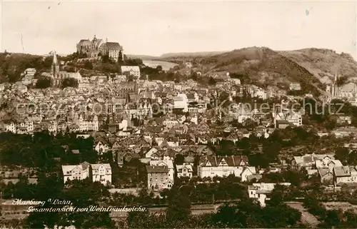 AK / Ansichtskarte Marburg Lahn Gesamtansicht mit Schloss von Weintrautseiche aus Kat. Marburg