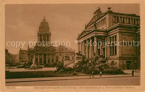 AK / Ansichtskarte Berlin Gendarmenmarkt mit Koenigl Schauspielhaus und Franzoesische Kirche Kat. Berlin