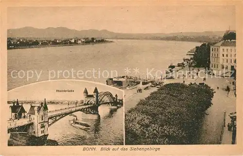 AK / Ansichtskarte Bonn Rhein Blick zum Siebengebirge Rheinbruecke Kat. Bonn