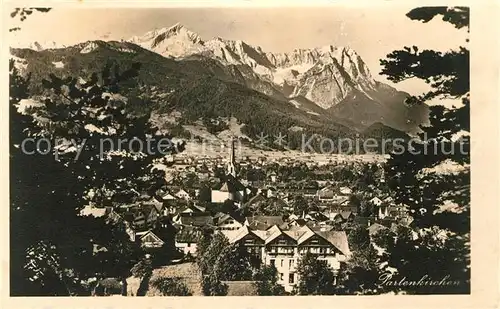 AK / Ansichtskarte Partenkirchen mit Zugspitzgruppe Kat. Garmisch Partenkirchen