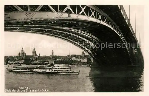 AK / Ansichtskarte Mainz Rhein Strassenbrueckenbogen Rheinpartie