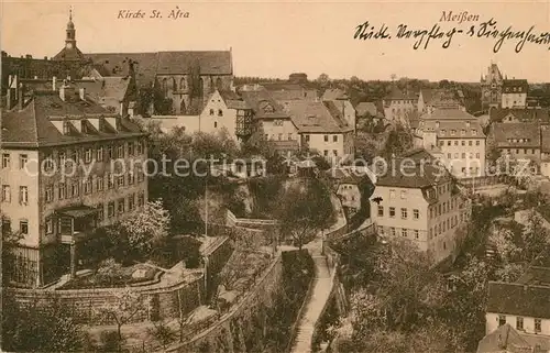 AK / Ansichtskarte Meissen Elbe Sachsen Altstadt mit Kirche St Afra Kat. Meissen