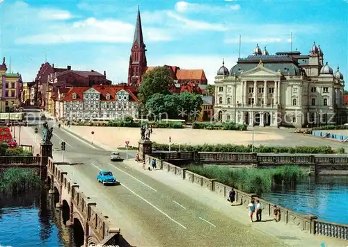 AK / Ansichtskarte Schwerin Mecklenburg Dom Theater Kat. Schwerin