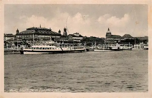 AK / Ansichtskarte Mainz Rhein Stadthalle Dampferanlegestelle