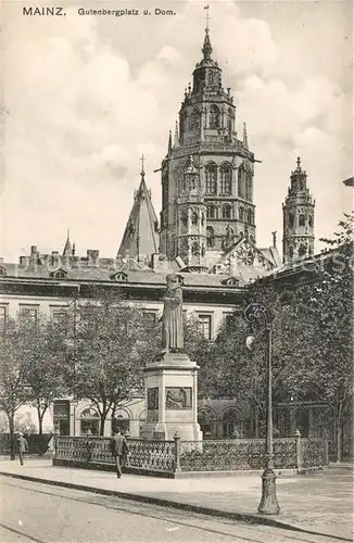 AK / Ansichtskarte Mainz Rhein Gutenbergplatz Dom