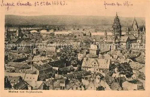 AK / Ansichtskarte Mainz Rhein Blick vom Stephansturm