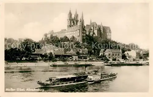 AK / Ansichtskarte Meissen Elbe Sachsen Elbe Dampfer Albrechtsburg mit Dom Kat. Meissen