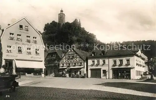 AK / Ansichtskarte Bad Berneck Hotel Bube Platz Schlossberg Turm Kat. Bad Berneck Fichtelgebirge