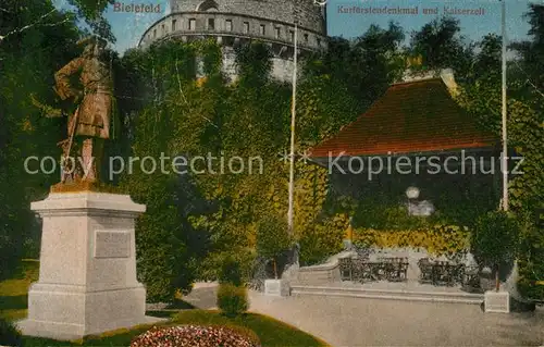 AK / Ansichtskarte Bielefeld Kurfuerstendenkmal Statue und Kaiserzelt Kat. Bielefeld