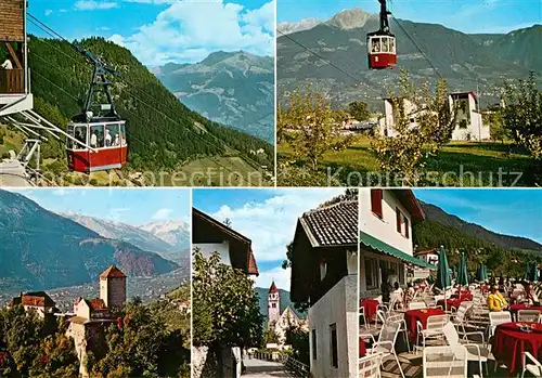 AK / Ansichtskarte Dorf Tirol Berg Talstation Hochmut Seilbahn Schloss Dorf Kat. Tirolo