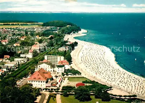 AK / Ansichtskarte Travemuende Ostseebad Fliegeraufnahme Strand Kat. Luebeck