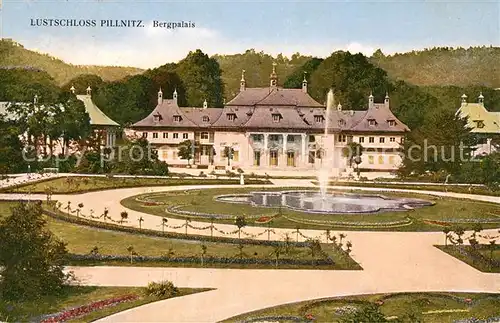 AK / Ansichtskarte Pillnitz Lustschloss Bergpalais Schlosspark Fontaene Kat. Dresden