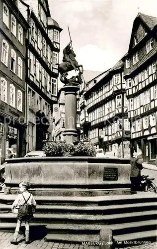 AK / Ansichtskarte Marburg Lahn Am Marktbrunnen Kat. Marburg