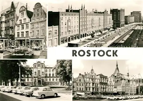 AK / Ansichtskarte Rostock Mecklenburg Vorpommern Kroepeliner Strasse Universitaet Thaelmannplatz Lange Strasse Kat. Rostock