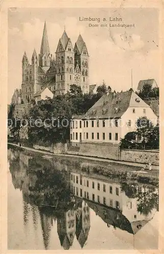 AK / Ansichtskarte Limburg Lahn Dom mit Landratsamt Wasserspiegelung Kat. Limburg a.d. Lahn