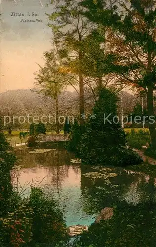 AK / Ansichtskarte Zittau Welnau Park Teich Kat. Zittau