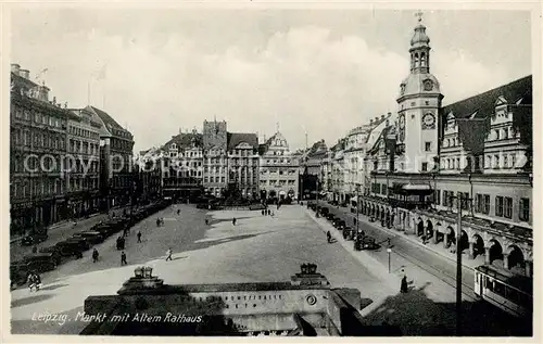 AK / Ansichtskarte Leipzig Marktplatz Altes Rathaus Kat. Leipzig