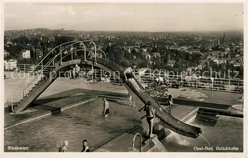 AK / Ansichtskarte Wiesbaden Opelbad Rutschbahn Kat. Wiesbaden