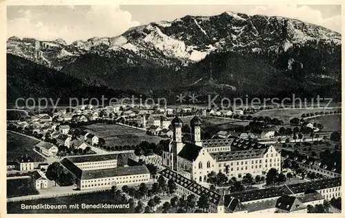 AK / Ansichtskarte Benediktbeuern Fliegeraufnahme mit Benediktenwand Kat. Benediktbeuern