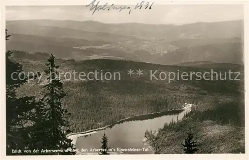 AK / Ansichtskarte Arbersee Blick von der Arberseewand ins Eisensteiner Tal Kat. Bayerisch Eisenstein