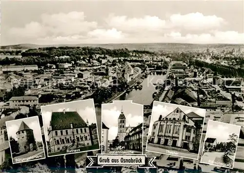 AK / Ansichtskarte Osnabrueck Johanniskirche Theater Rathaus Panorama Kat. Osnabrueck