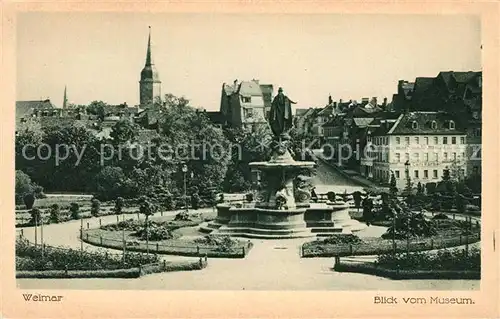 AK / Ansichtskarte Weimar Thueringen Blick vom Museum Denkmal Statue Kat. Weimar