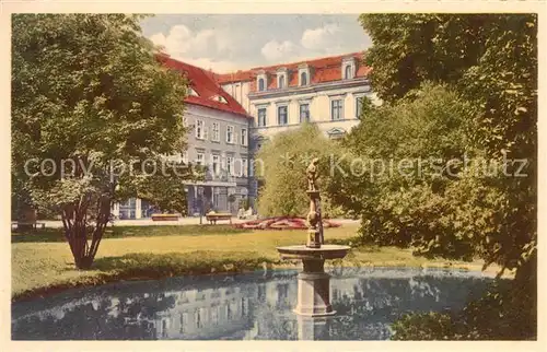 AK / Ansichtskarte Bad Teplitz Schoenau Sudetenland Kurgarten Teich Brunnen Kat. Teplice