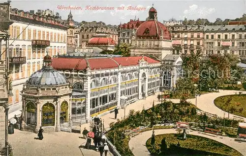 AK / Ansichtskarte Wiesbaden Kochbrunnen mit Anlagen Kat. Wiesbaden