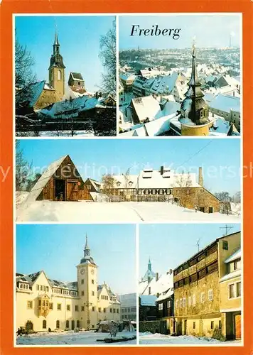 AK / Ansichtskarte Freiberg Sachsen Petrikirche Grube Alte Elisabeth Rathaus Gerberhaeuser  Kat. Freiberg