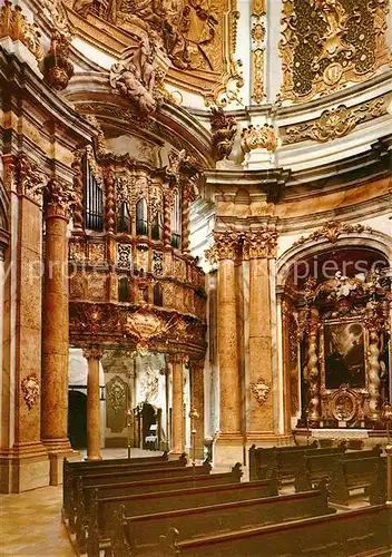 AK / Ansichtskarte Weltenburg Kelheim Benediktinerabtei Asamkirche Orgel und Benediktusaltar Kat. Kelheim