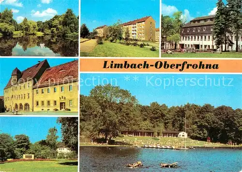 AK / Ansichtskarte Limbach Oberfrohna Stadtpark Hotel Voelkerfreundschaft Rathaus