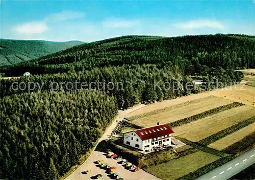 AK / Ansichtskarte Siedelsbrunn Cafe Pension Maienhof beim Tierpark Fliegeraufnahme Kat. Wald Michelbach