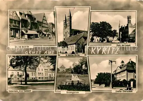 AK / Ansichtskarte Kyritz Brandenburg Johann Sebastian Bach Srasse Kinderheim Ernst Thaelmann Rosengarten Kat. Kyritz