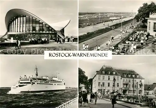 AK / Ansichtskarte Warnemuende Ostseebad Gaststaette Teepott Strandpromenade Faehrschiff Warnemuende  Kat. Rostock