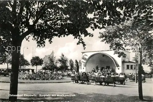 AK / Ansichtskarte Zinnowitz Ostseebad Kurplatz Musikpavillon