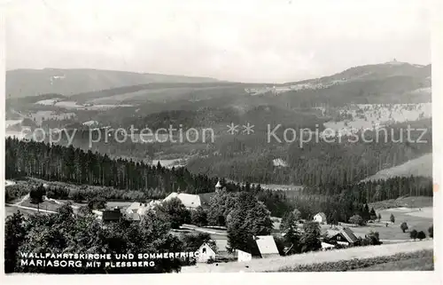 AK / Ansichtskarte Mariasorg Wallfahrtskirche Sommerfrische mit Plessberg Erzgebirge