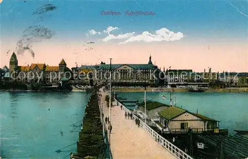 AK / Ansichtskarte Coblenz Koblenz Schiffbruecke Kat. Koblenz Rhein