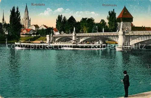 AK / Ansichtskarte Konstanz Bodensee Rheinbruecke Dampfer Feldpost Kat. Konstanz